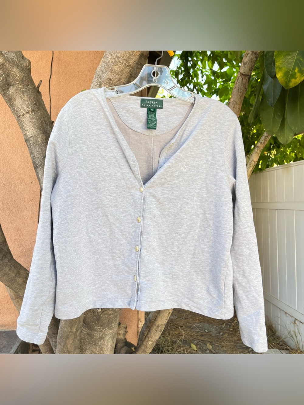 Vintage Lauren Ralph Lauren Grey Thin Cardigan .